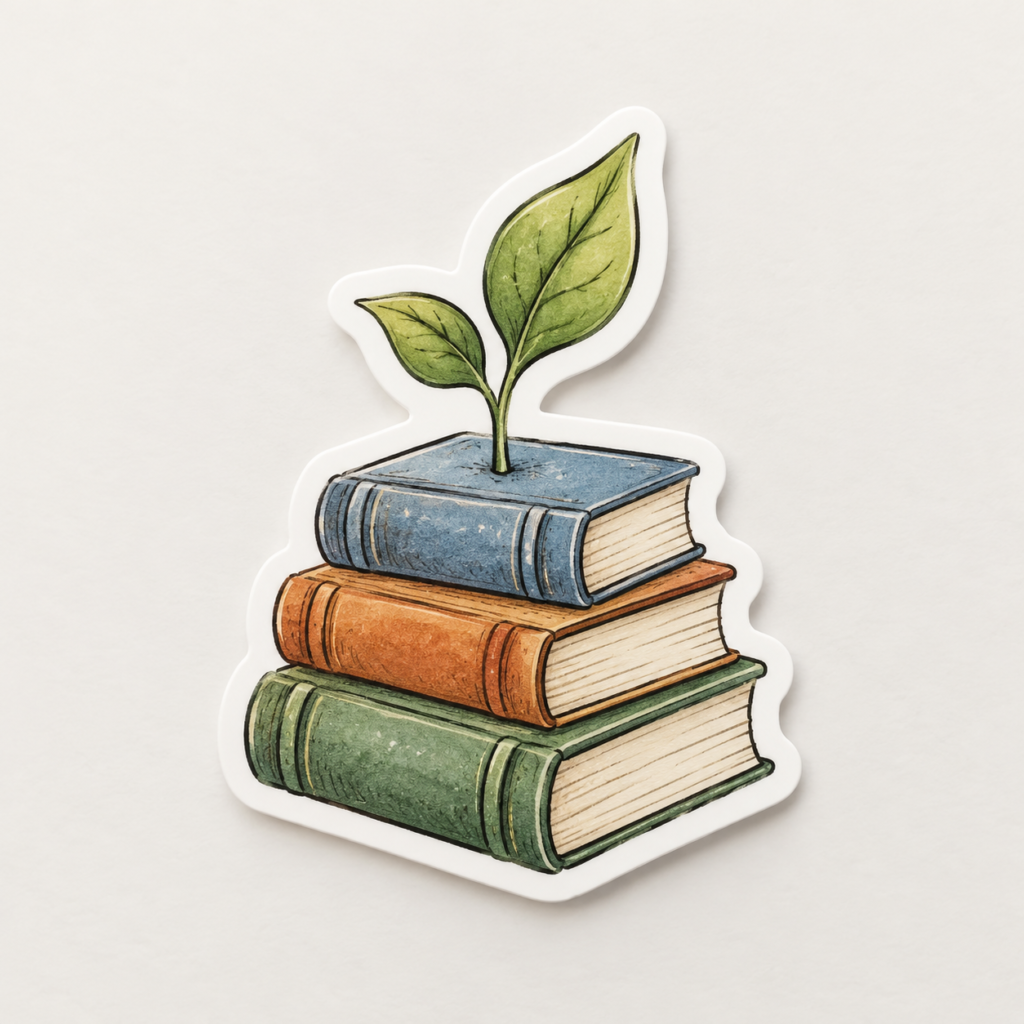 Tiny Book Stack Sticker